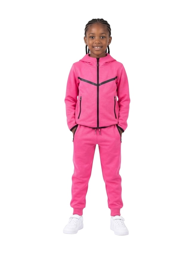 KID CLASSIC 2 PIECE MID WEIGHT TECH FLEECE SUITS W/DRAWSTRINGS XS TO XL
