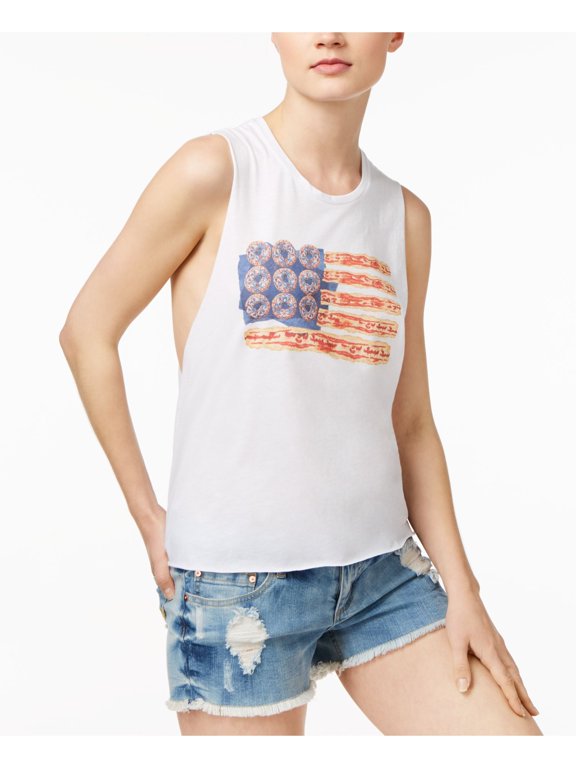 KID-DANGEROUS Womens New 1459 White Short Sleeve Scoop Neck Casual Top L B+B