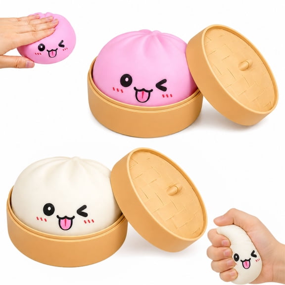 2 PACK Dumpling Squishy Toy, Dumpling Squishies Mystery Box, Stocking Stuffers, Christmas & Birthday Gifts for Boy Girl
