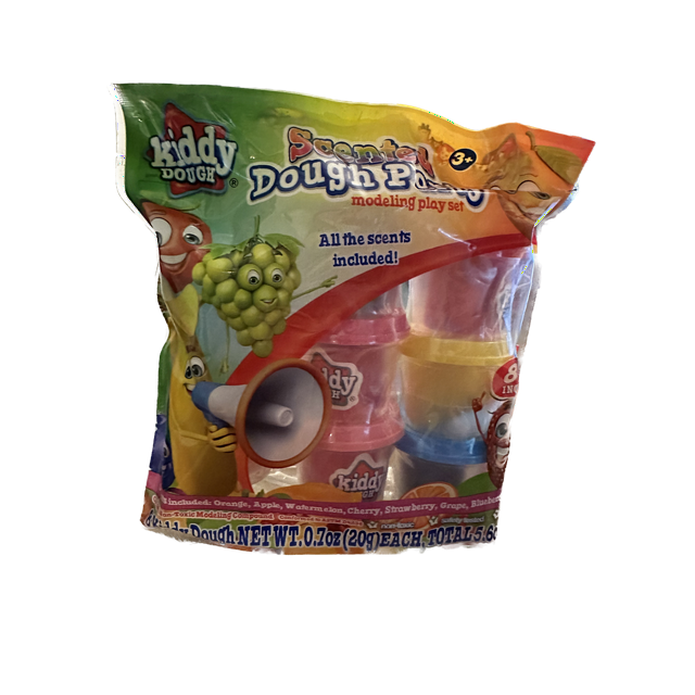 KIDDY DOUGH SCENTED DOUGH PARTY PACK OF 8 FEATURING 8 DIFFERENT SCENTS