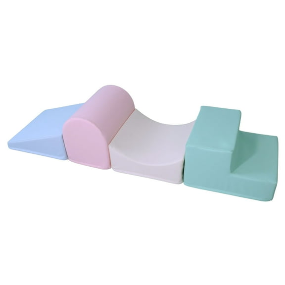 KIDKII 4 Piece Set Soft Play Original Foam Blocks for Toddlers Home Play Gym, Pastel