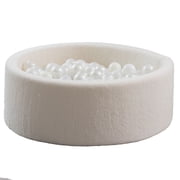 KIDKII Round Soft Teddy Indoor Toddler Ball Pit Play Toy, 200 Balls, Cream