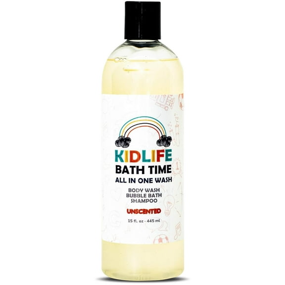 KIDLIFE NATURAL BATH TIME 3 IN 1  ALOE & SHEA BODY WASH, BUBBLE BATH AND SHAMPOO- CITRUS SCENT CLEAN ALL NATURAL SOAP FOR KIDS