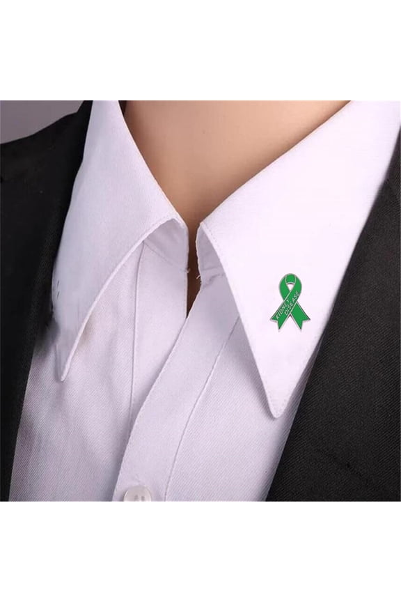 KIDNEY DISEASE Enamel Brooch Green Awareness Ribbon Brooch Metal Badge Decorative Pin Lapel Pin Backpack Jewelry Accessory