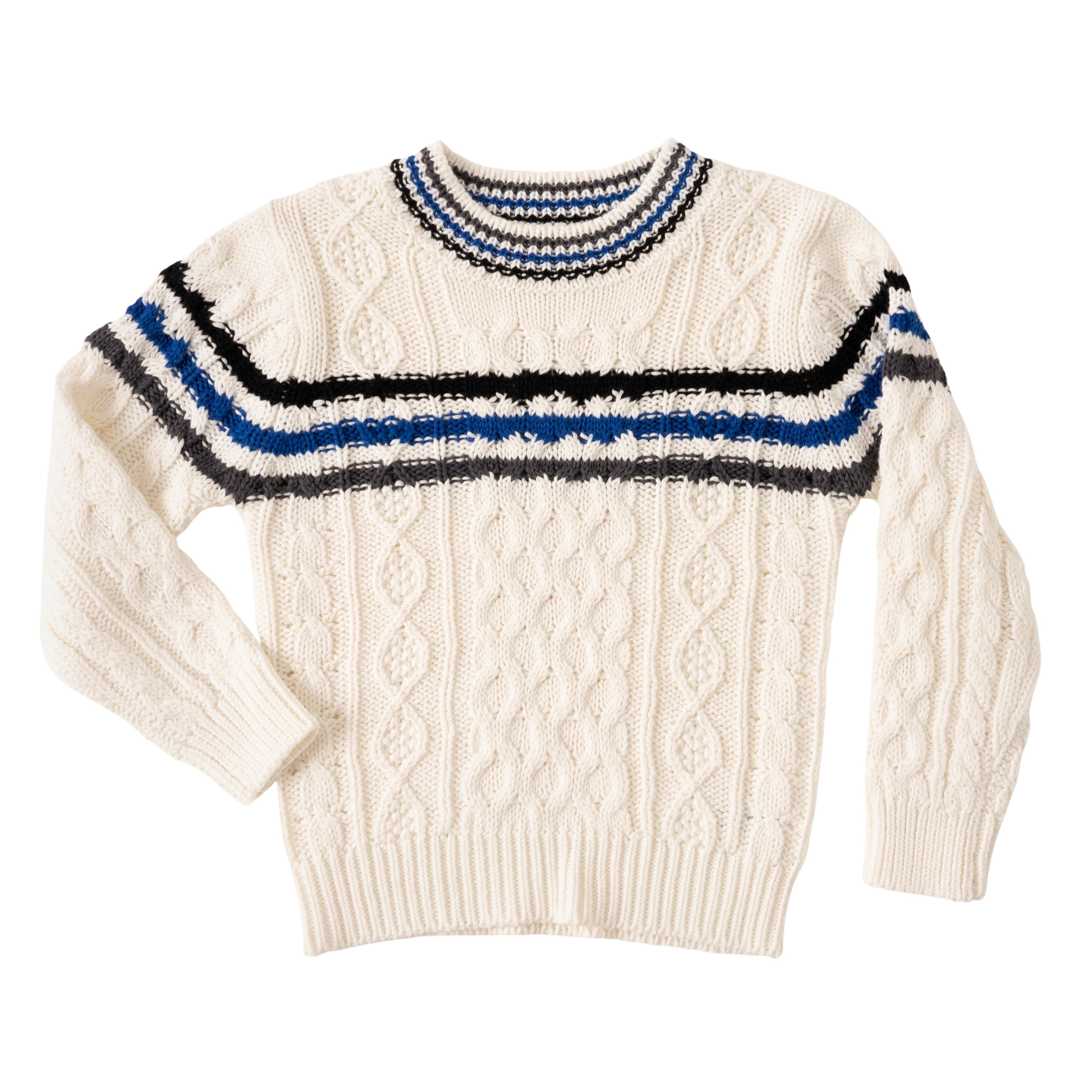 KIDPIK Boys Long Sleeve Cable Knit Fisherman Sweater, Size: 12