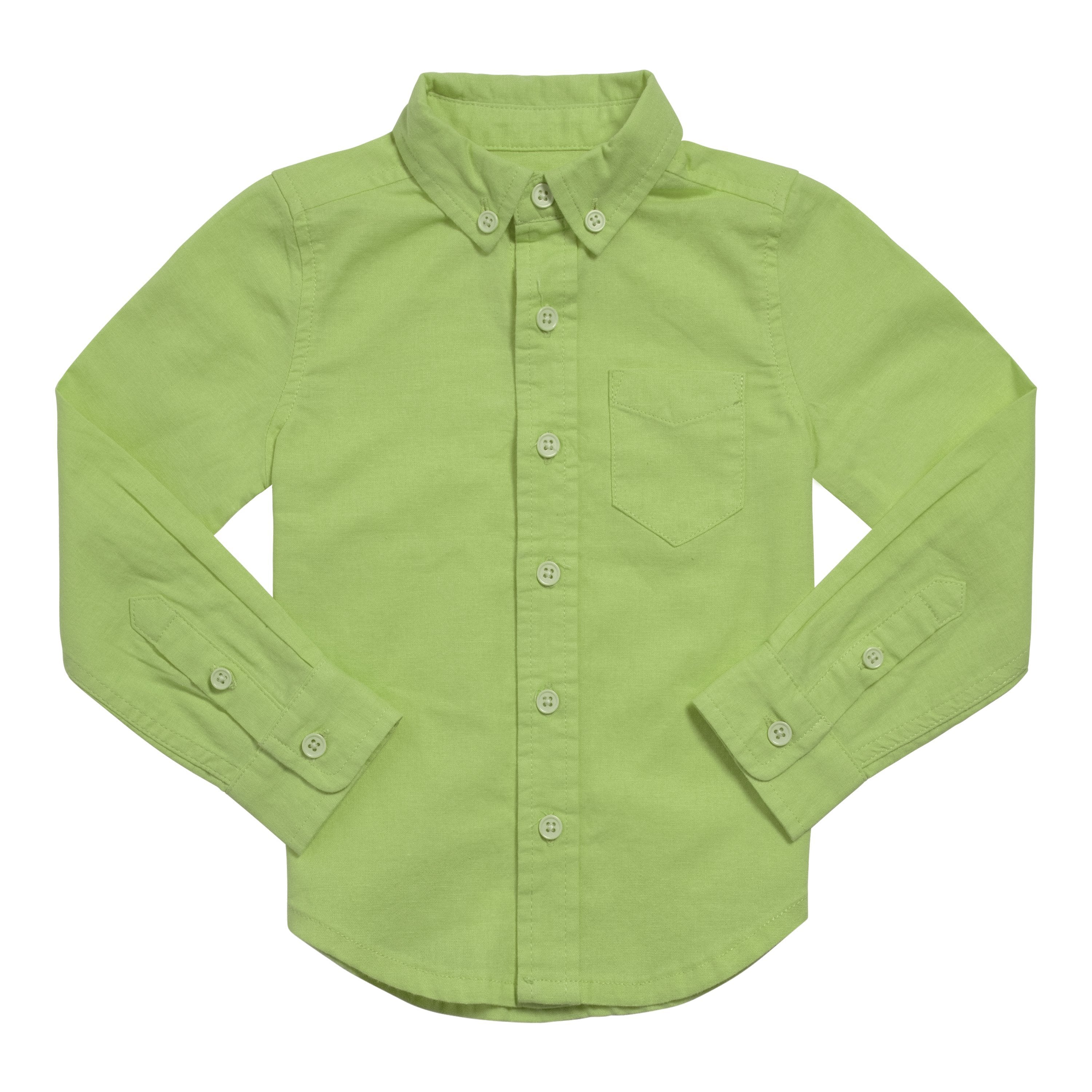 KIDPIK Boys Long Sleeve Roll Up Button Down Linen Blend Dress Shirt