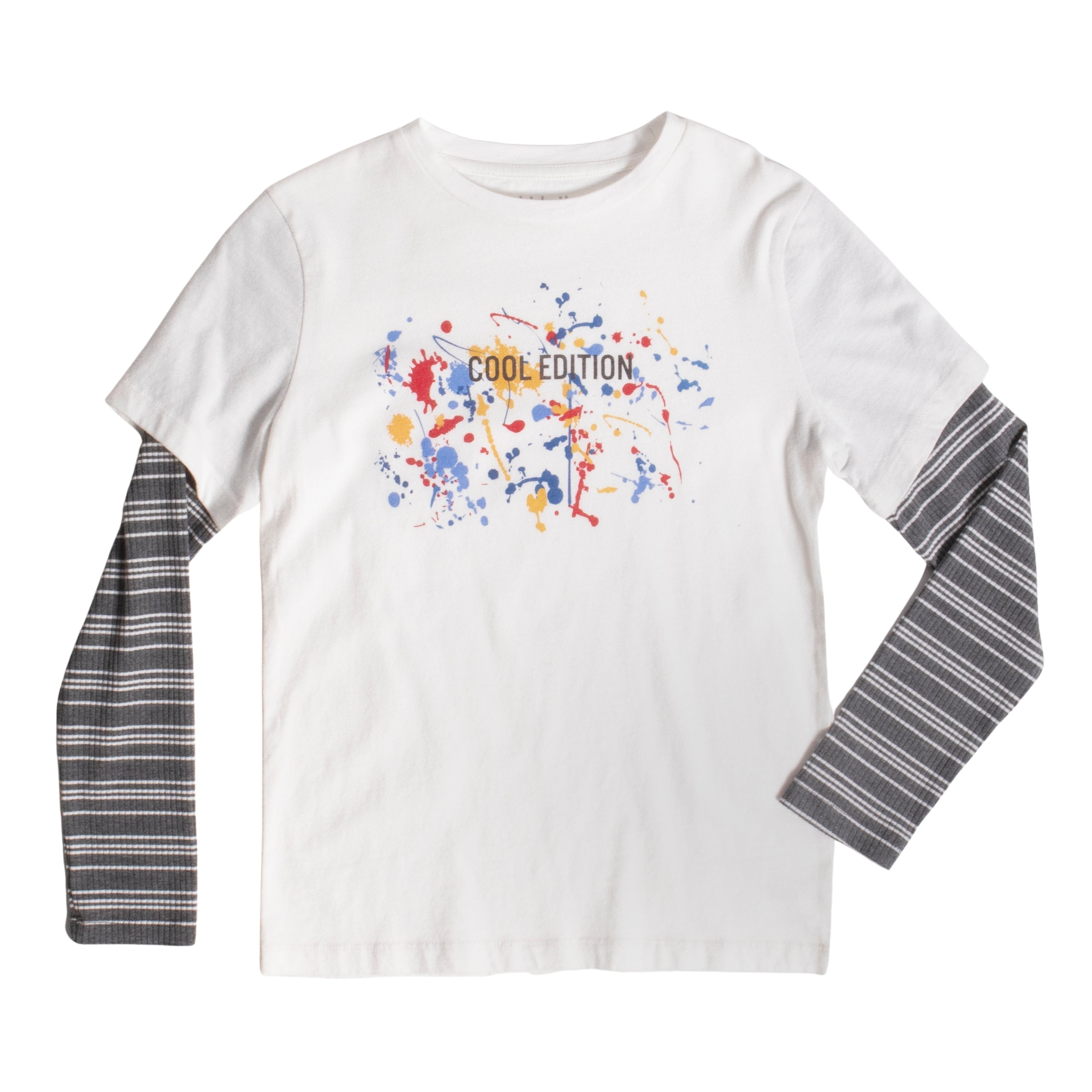 KIDPIK Boys Long Sleeve Twofer Graphic T-Shirt, Size: XXS (4) - M (10)