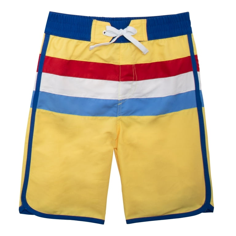 KIDPIK Boys Swim Wear Piece Stripe Color Block Swim Trunk Bathing Suit Size 2T XL 14