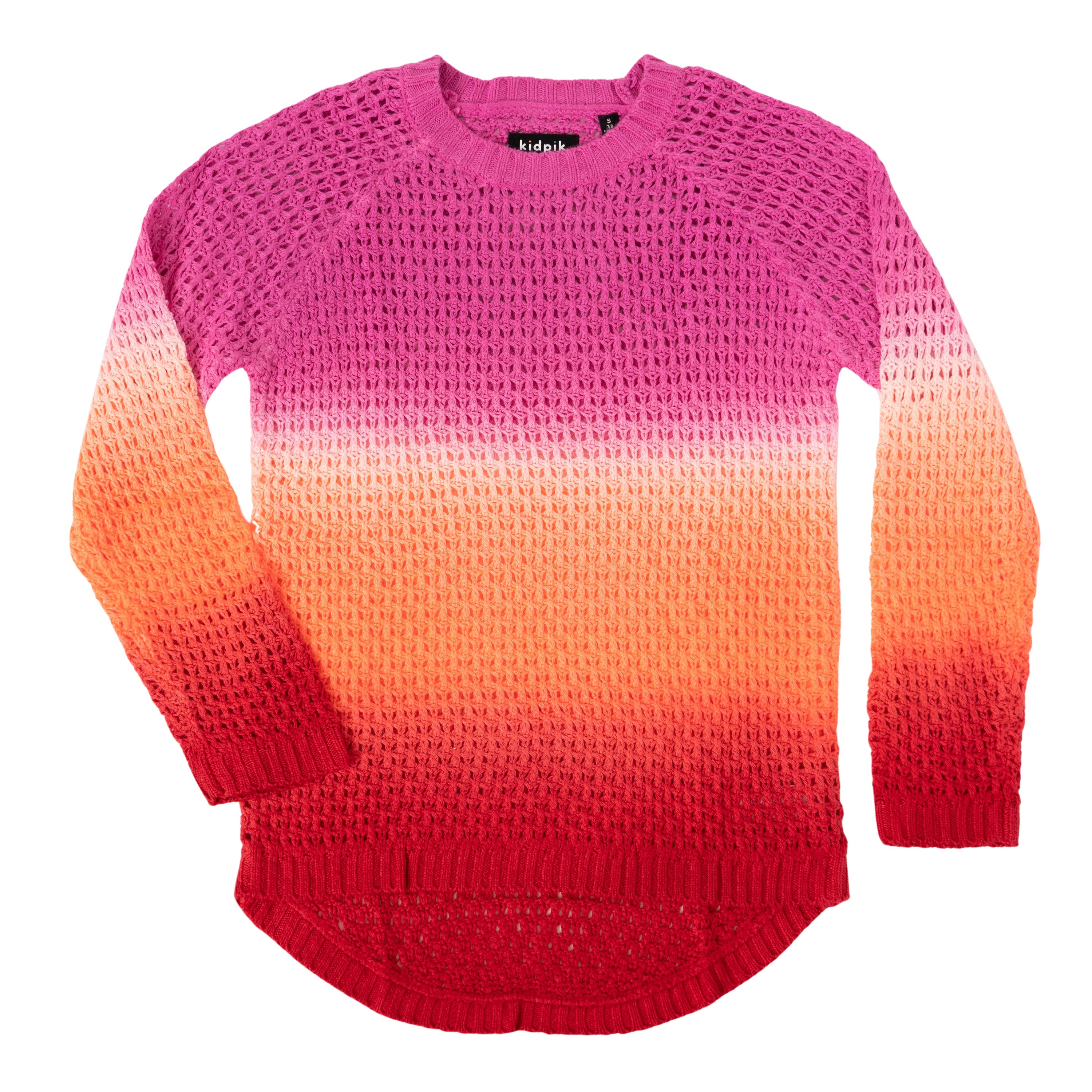 KIDPIK Girls Long Raglan Sleeve Ombre Sweater Pullover Top, Size: L (12 ...