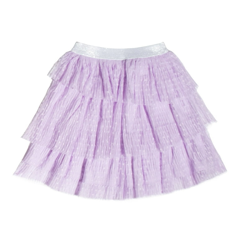 KIDPIK Girls Pull On Dot Mesh Ruffle Tiered Skirt Size 2T XL 14