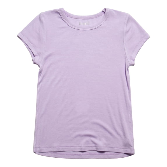 KIDPIK Girls Short Sleeve Crewneck Basic Ribbed Tee, Size: 2T - XXL (16)