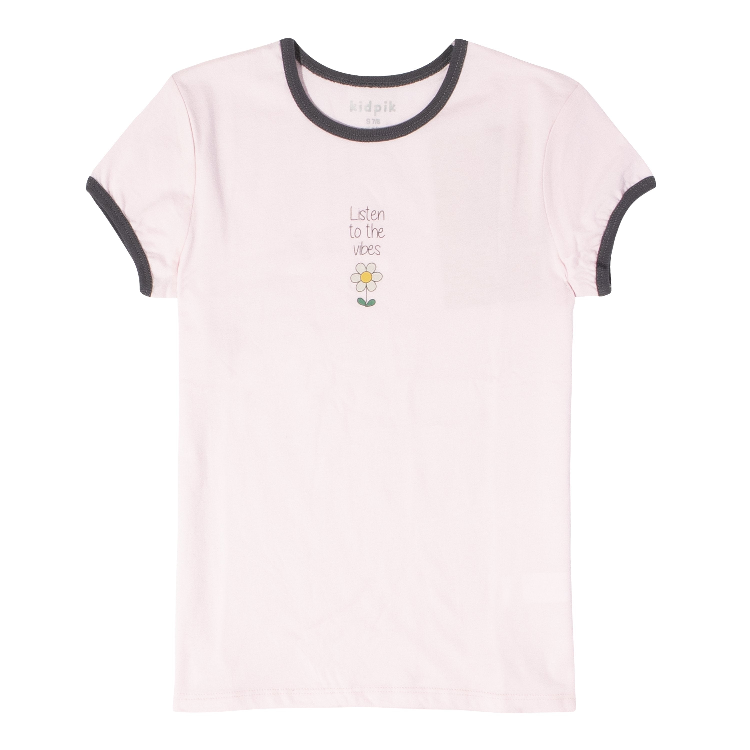 KIDPIK Girls Short Sleeve Ringer Graphic T-Shirt, Size L (12) - Walmart.com