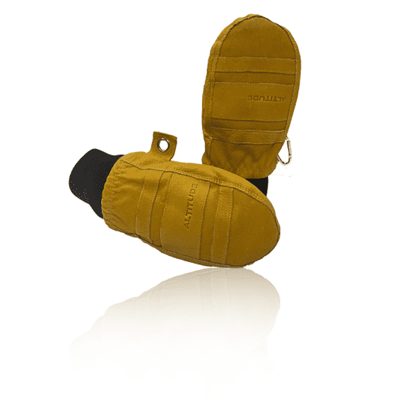 KIDS ALTITUDE LIL BUTTA WAXED PIGSKIN LEATHER FLYLOW SKI SNOWBOARD MITTENS (MEDIUM) 5" CIRCUMFERENCE