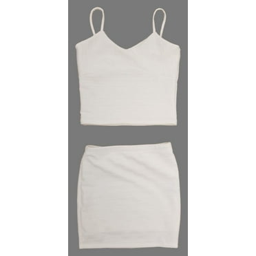 KIDS BANDAGE CROP TOP AND SKIRT SET