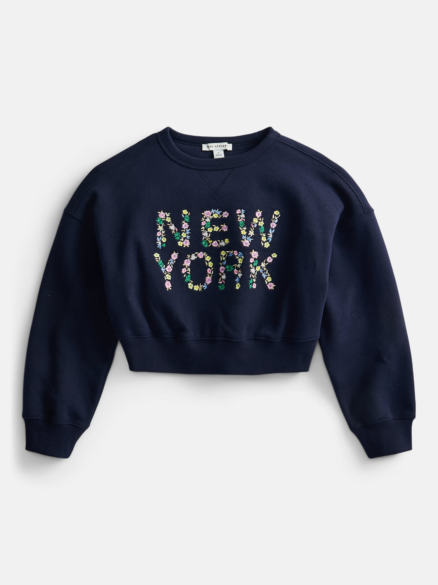 Free Assembly Baby, Toddler, and Little Kids Crewneck Sweatshirt with Long Sleeves, Sizes 6M - 10/12