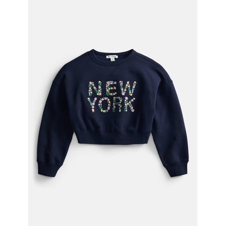 Free Assembly Baby, Toddler, and Little Kids Crewneck Sweatshirt with Long Sleeves, Sizes 6M - 10/12