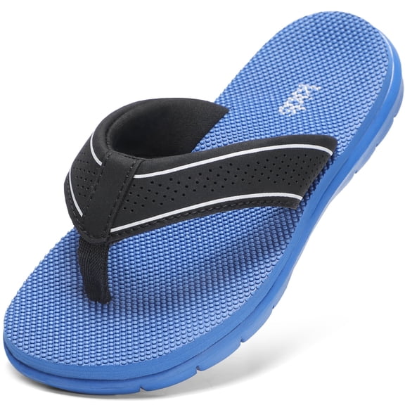 KIDS Flip Flops Summer Swimming Beach Bathroom Non Slip Sandals Black Atlantic Blue Size 6 Big Kid