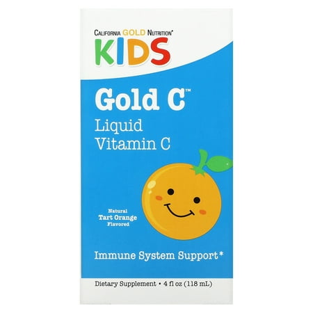 KIDS Gold C, Liquid Vitamin C, Tart Orange Flavor, 4 fl oz (118 ml), California Gold Nutrition