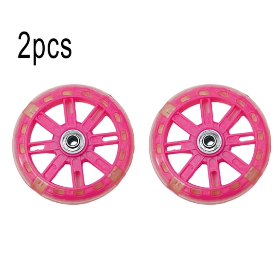 KIDS LED SCOOTER WHEELS 110mm, Lights Flashing, Stunt Push, ABEC Bearings, Add Fun and Style to Your Ride Pink