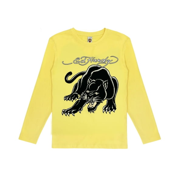 Ed Hardy Kids Long Sleeve Graphic T-Shirt Panther Print