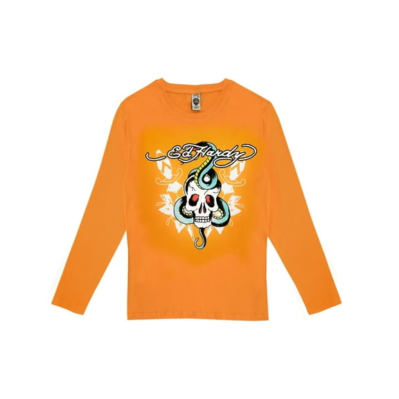 Ed Hardy Kids Long Sleeve Graphic T-Shirt Snake & Skull Print