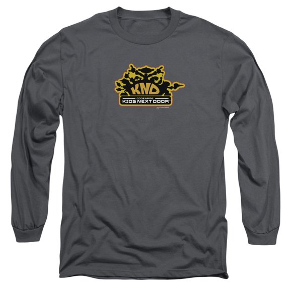 KIDS NEXT DOOR/KND LOGO - L/S ADULT 18/1 - CHARCOAL - LG