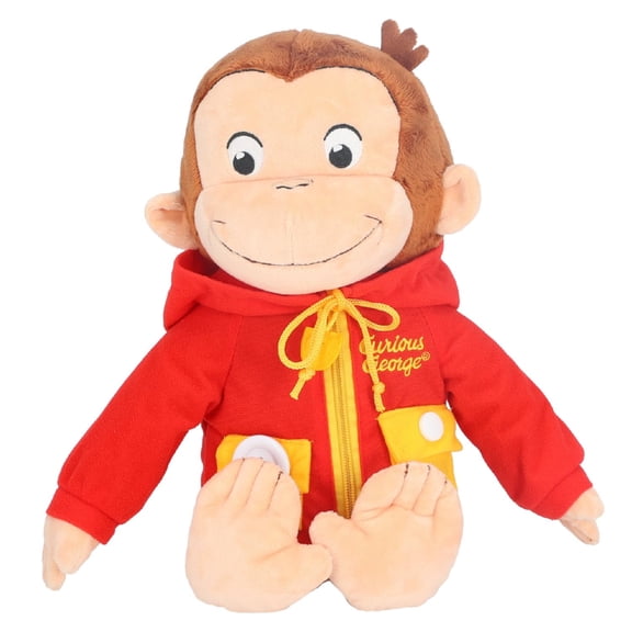 KIDS PREFERRED Curious George Learn to Dress Monkey Stuffed Animal Plush Toys Soft Cute Cuddle Plushie Gifts for Baby and Toddler Boys and Girls - 16" Stuffed Animal