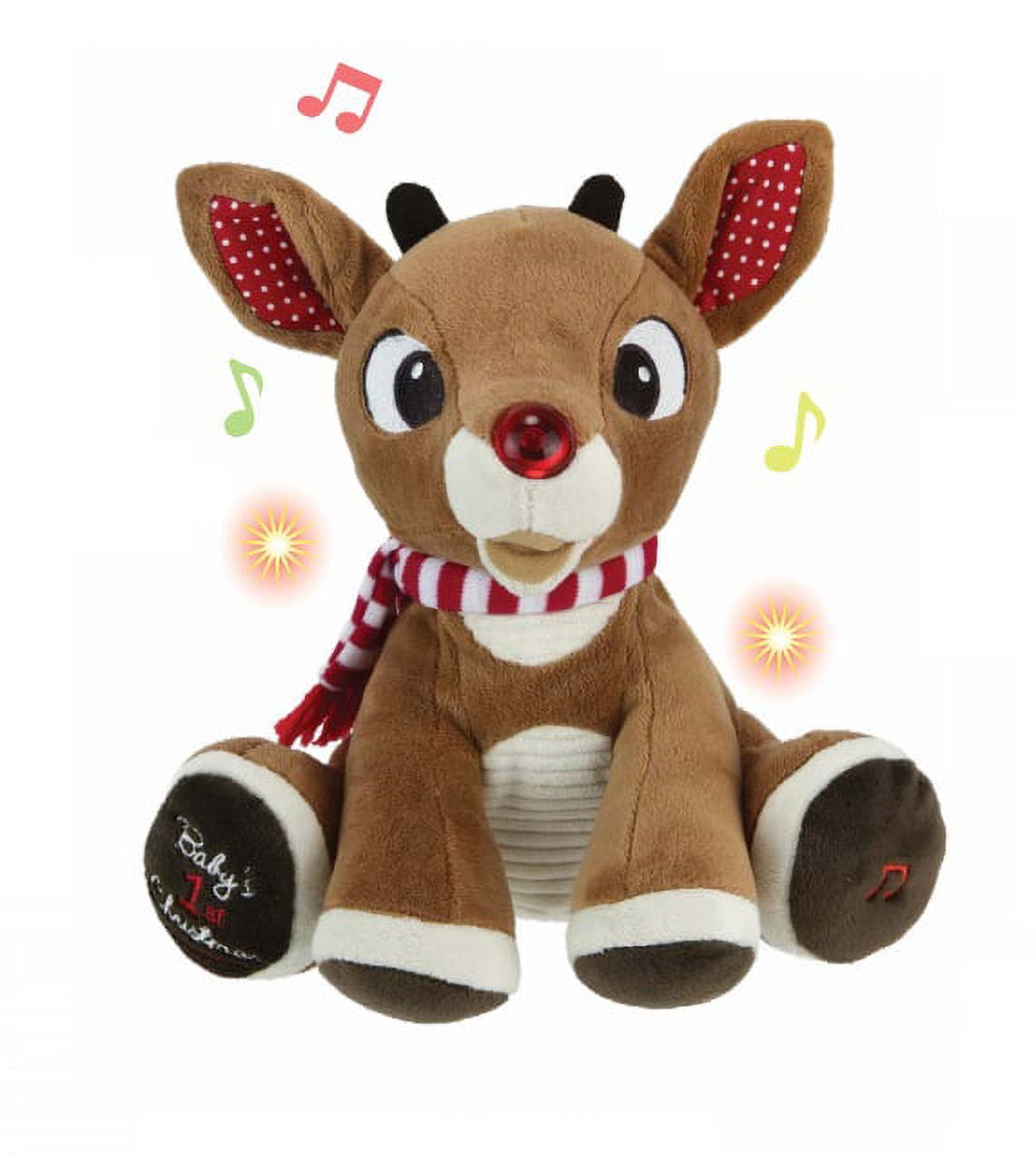 KIDS PREFERRED Santa s Rudolph The Red Nosed Reindeer Singing Holiday Plush Toy Baby s First Christmas 8 Inches Walmart