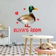 thumbnail image 1 of KIDS ROOM - Adhesive Kids Bedroom Multicolored Duck Bird Animal Hearts Wall Decoration Sticker Lettering Art Design Customized Name Vinyl Home Wall Decal 40" x 40", 1 of 3