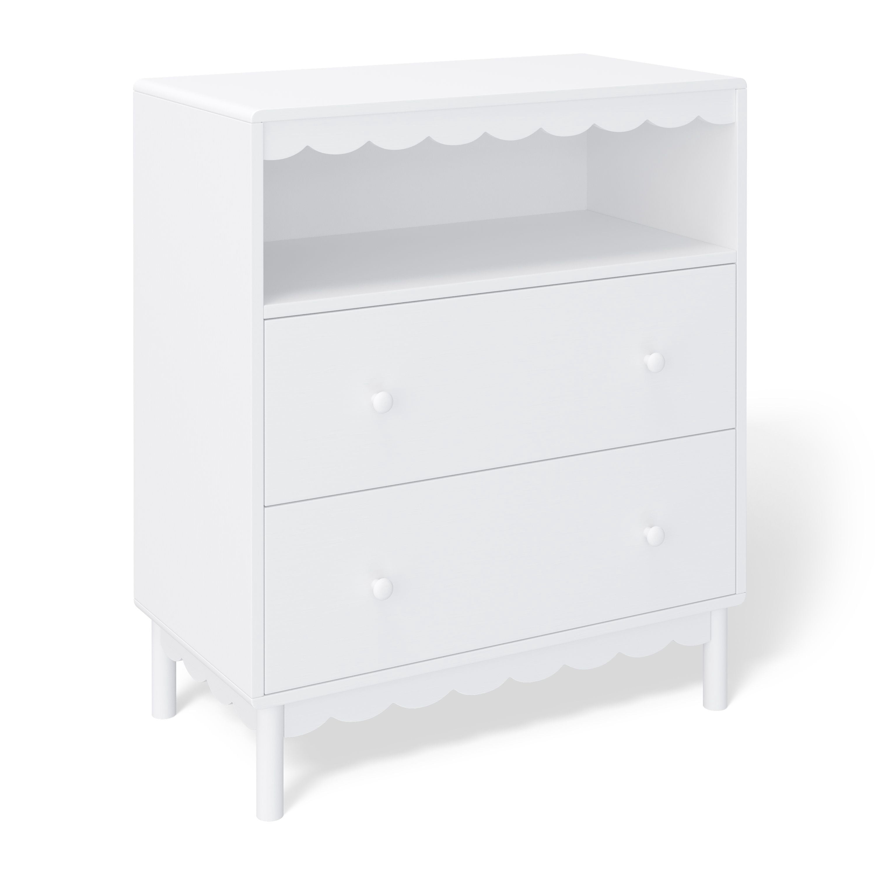 Mainstays Kids 2 Drawer Scallop Dresser, White