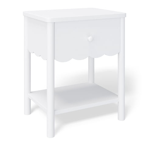 Mainstays Kids One Drawer Scallop Nightstand, White
