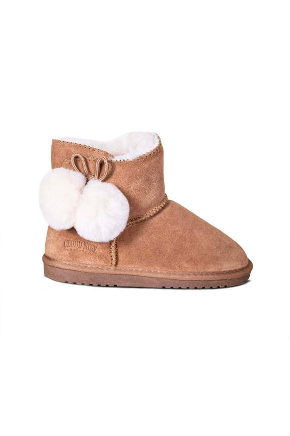 KIDS SHEEPSKIN POM POM BOOT