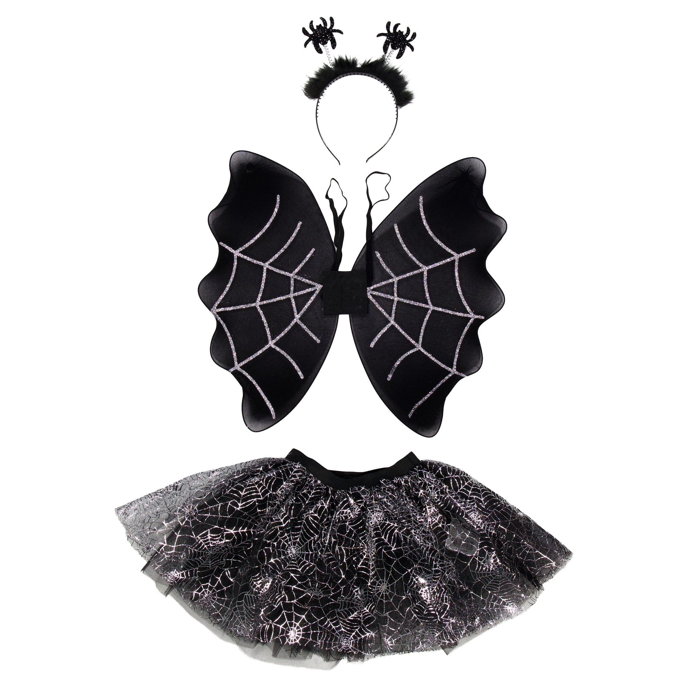 Spider Costume Accessory Set for Children, Black and Silver, 3 Pieces, Halloween by Way To Celebrate