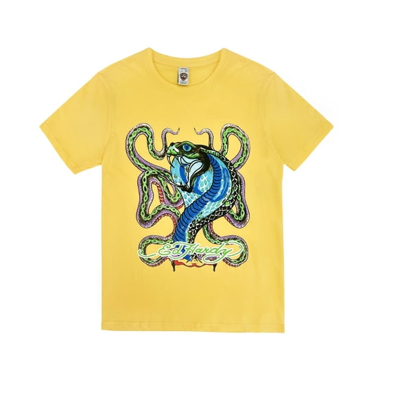 Ed Hardy Kids Short Sleeve Graphic T-Shirt Neon Snake Print