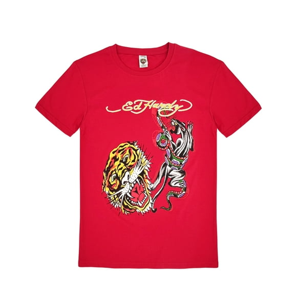 Ed Hardy Kids Short Sleeve Graphic T-Shirt Panther Lion Print