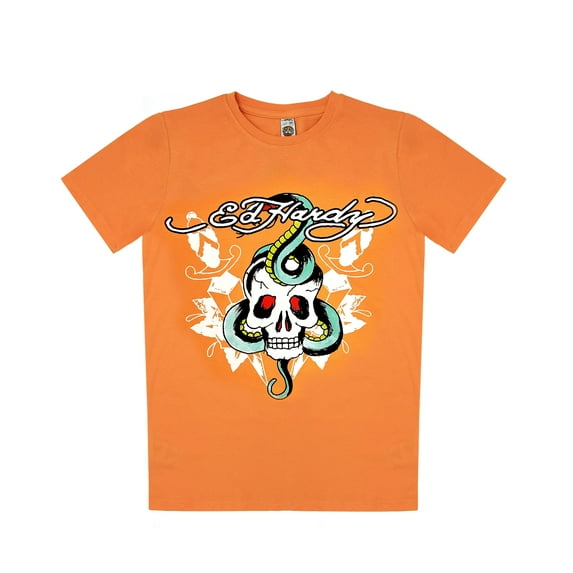 Ed Hardy Kids Short Sleeve Graphic T-Shirt Snake & Skull Print