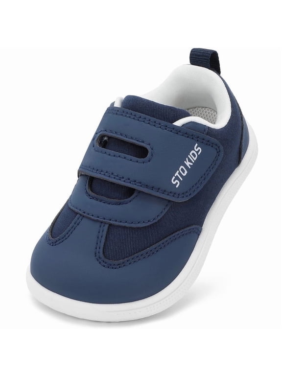 KIDS Toddler Barefoot Shoes Wide Toe Box Walking Shoe Lightweight Kids Sneakers for Preschool Non-Slip Zero Drop Breathable Running Tennis Sneaker Navy Toddler Size 8
