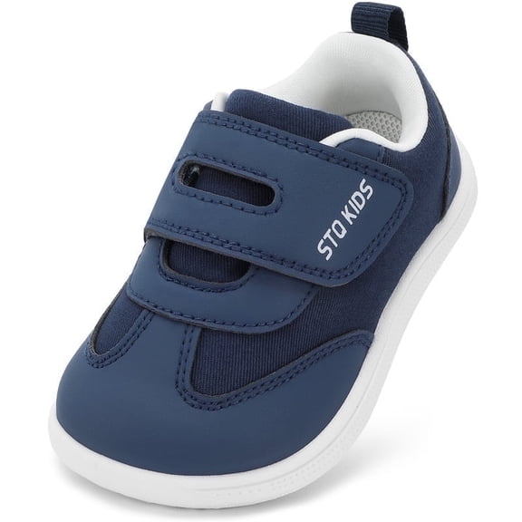 STQ KIDS Toddler Barefoot Shoes Wide Toe Box Walking Shoe Lightweight Kids Sneakers for Preschool Non-Slip Zero Drop Breathable Running Tennis Sneaker Navy Toddler Size 8