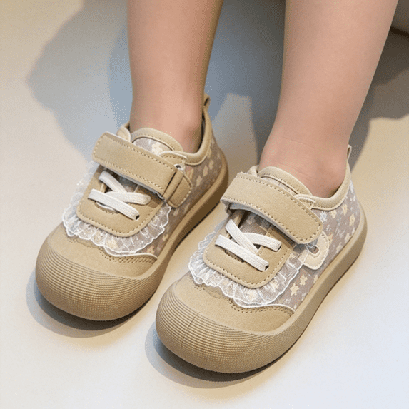 KIDS Toddler Boys & Girls Shoes Wide Toe Box Barefoot Kids Canvas Sneakers with Hook-and-Loop