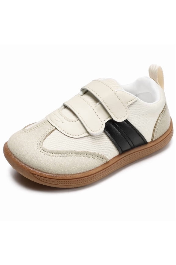 KIDS Toddler Wide Toe Box Shoes: Barefoot Shoe Kids Walking Shoes Sneakers Non-Slip Zero Drop Toddler First Walking Shoe Comfortable Beigewhite Toddler 8