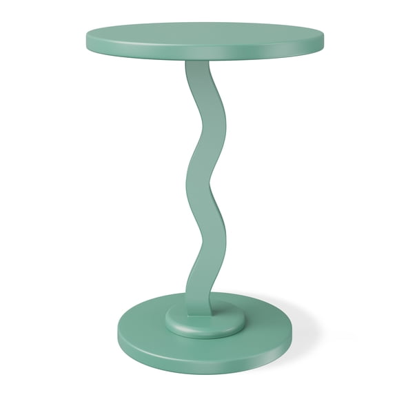 Mainstays Kids Wood Wavy Nightstand Side Table, Frosty Spruce