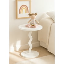 Mainstays Kids Wood Wavy Nightstand Side Table,  Brilliant White