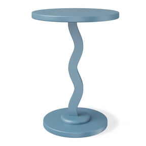 Mainstays Kids Wood Wavy Nightstand Side Table, Bluestone