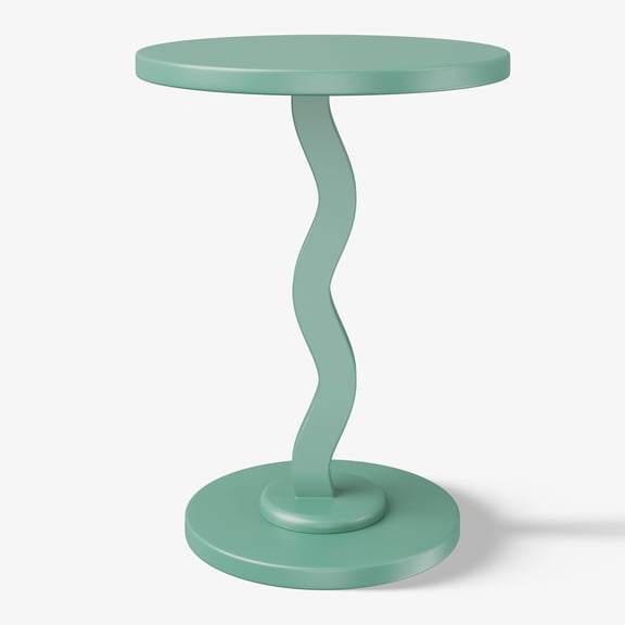 Mainstays Kids Wood Wavy Nightstand Side Table, Frosty Spruce