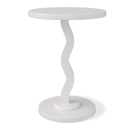 Mainstays Kids Wood Wavy Nightstand Side Table, White