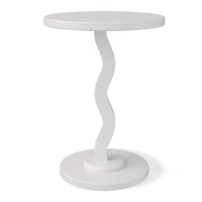 Mainstays Kids Wood Wavy Nightstand Side Table, White