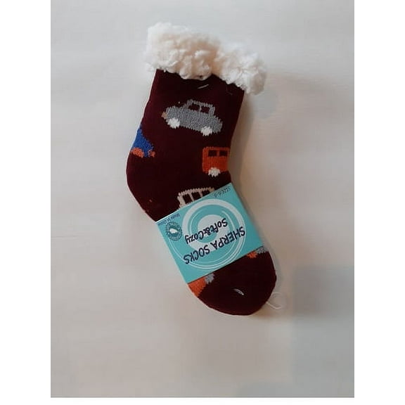 KIDS WINTER WARM COZY SHERPA NON SKID SLIPPER SOCKS