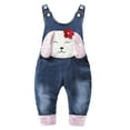 thumbnail image 1 of KIDSCOOL SPACE Baby 3D Bunny Cartoon Soft Cotton Knitted Jeans Overalls 3T, 1 of 6