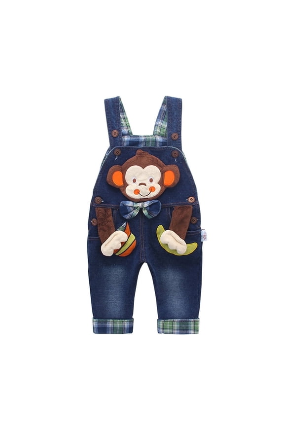 Baby Boy 3D Monkey Jean Leisure Overalls,12-18 Months