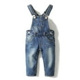 thumbnail image 1 of KIDSCOOL SPACE Baby Boy Girl Jean Overalls,Toddler Slim Cute Denim Dungaree,Blue,9-10 Years, 1 of 8